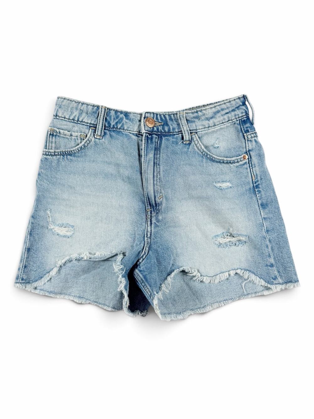H&M Girls Distressed Denim Cutoff Shorts Light Wash Size 12